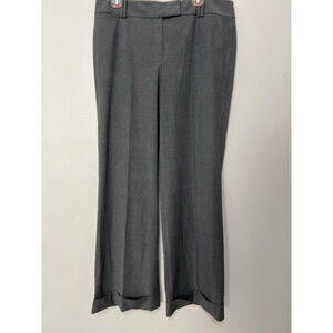 Talbots Vintage Gray Wide Leg High Rise Classic Style Dress‎ Pants Cuffed 14